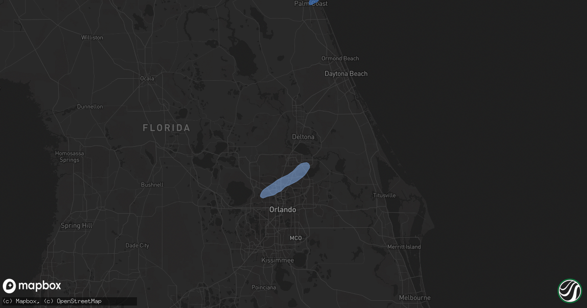 Hail map in Sanford, FL on February 6, 2021