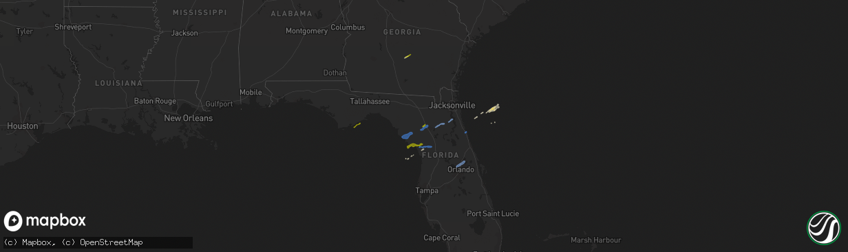 Hail map on February 6, 2021