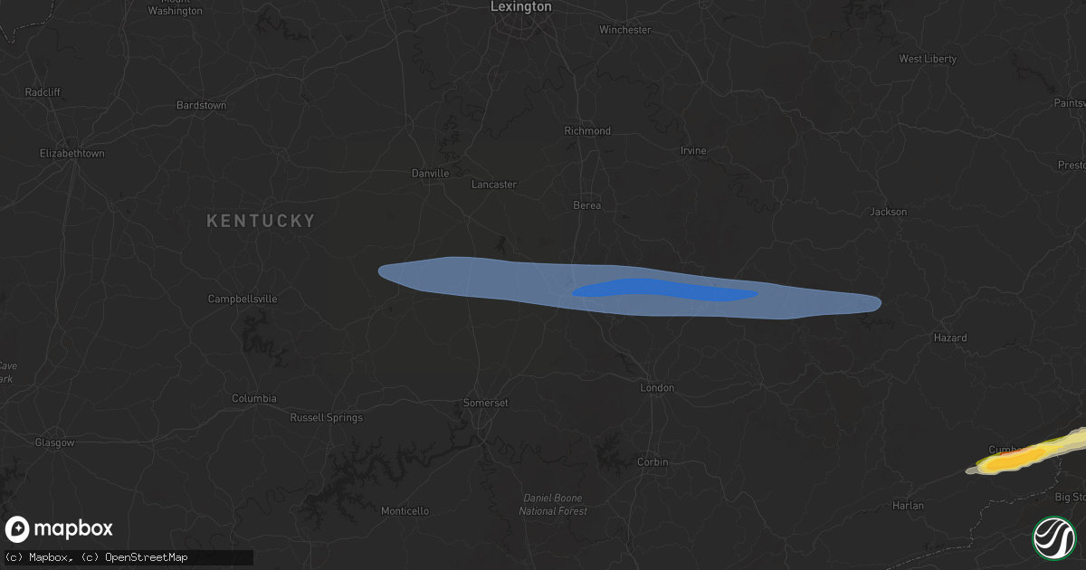 Hail map in Brodhead, KY on February 6, 2025
