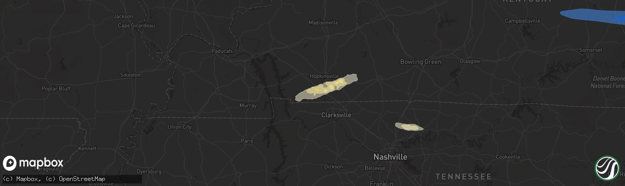 Hail map in Herndon, KY on February 6, 2025