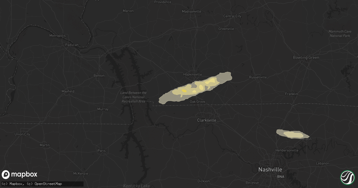 Hail map in Herndon, KY on February 6, 2025