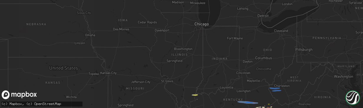 Hail map in Illinois on February 6, 2025