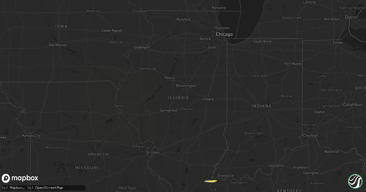 Hail map in Illinois on February 6, 2025