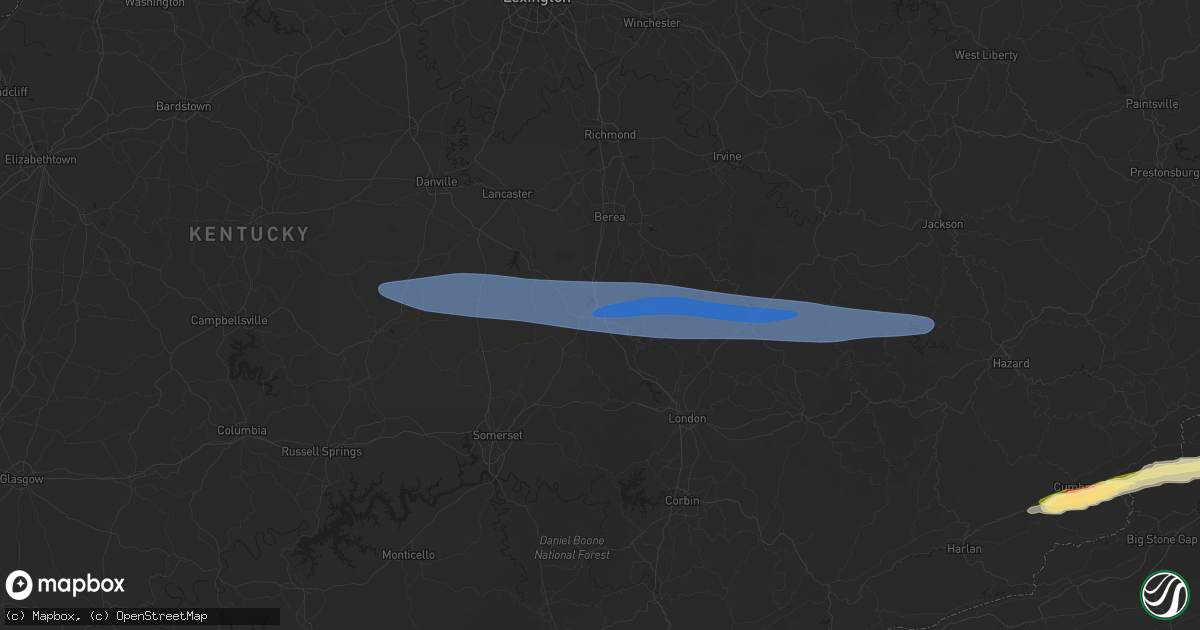 Hail map in Mount Vernon, KY on February 6, 2025