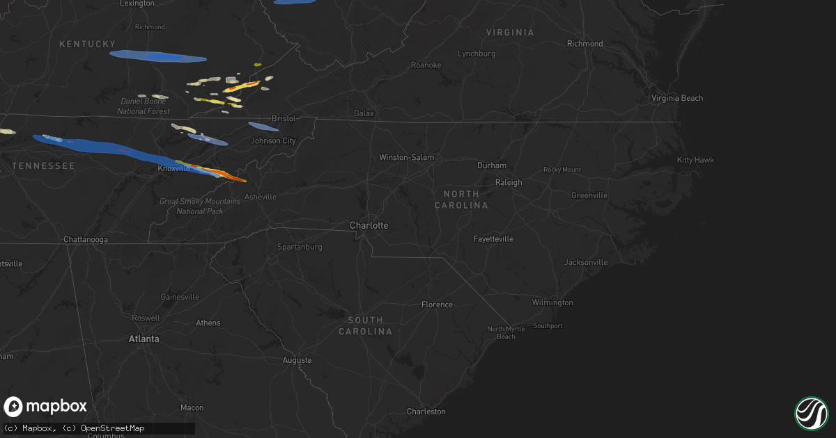 Hail map in North Carolina on February 6, 2025