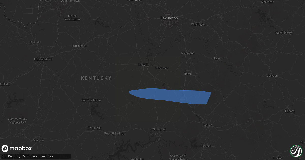 Hail map in Stanford, KY on February 6, 2025