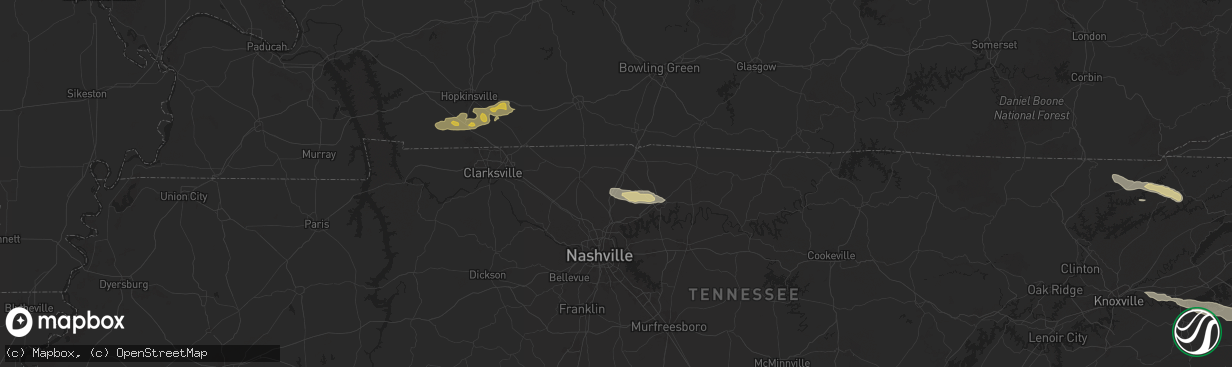 Hail map in White House, TN on February 6, 2025