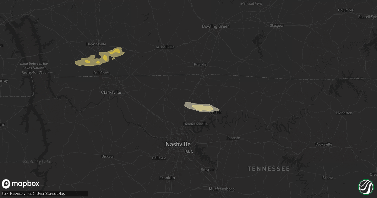 Hail map in White House, TN on February 6, 2025