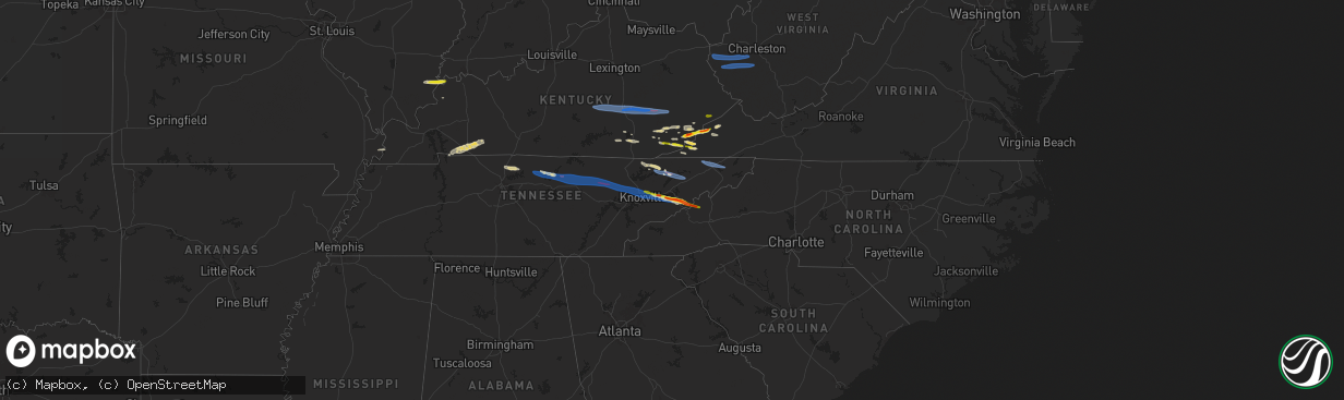 Hail map on February 6, 2025