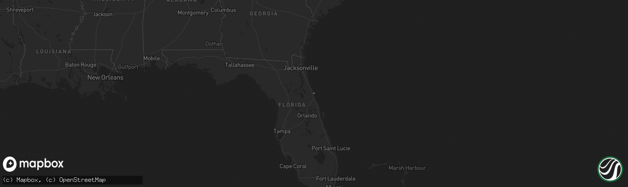 Hail map in Florida on February 7, 2011