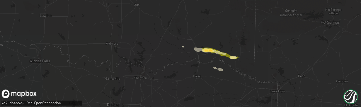 Hail map in Boswell, OK on February 7, 2013