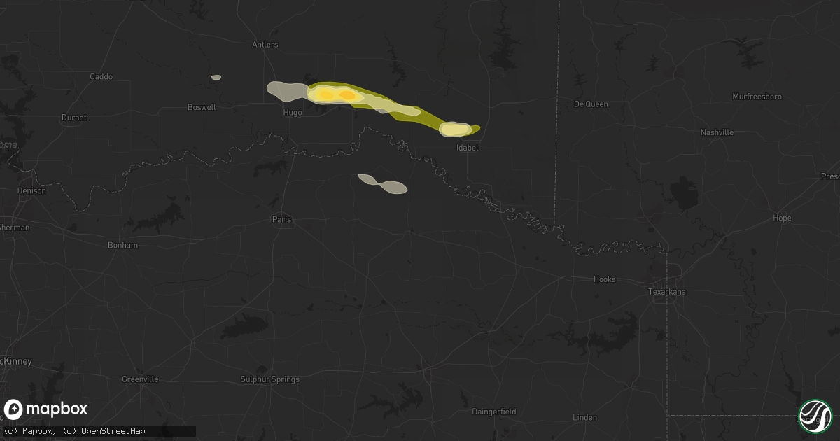 Hail map in Clarksville, TX on February 7, 2013