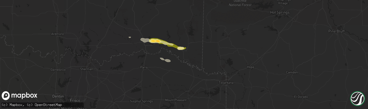 Hail map in Idabel, OK on February 7, 2013