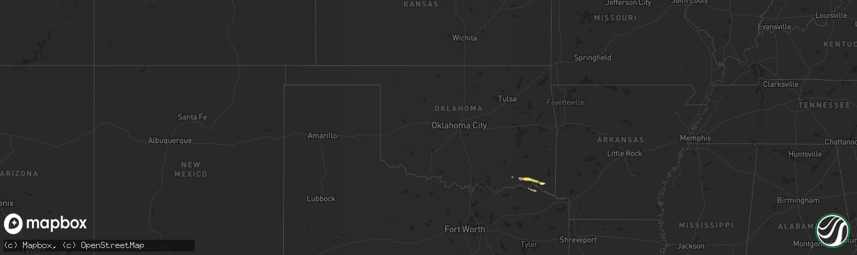 Hail map in Oklahoma on February 7, 2013