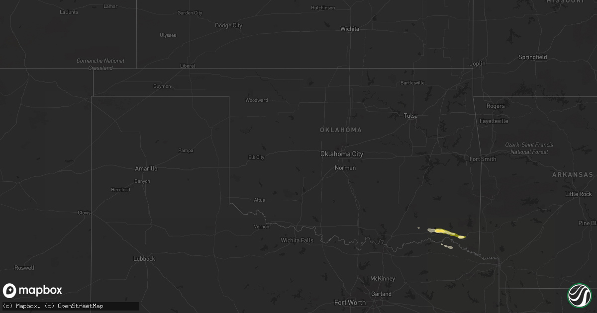 Hail map in Oklahoma on February 7, 2013
