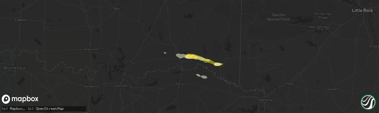 Hail map in Sawyer, OK on February 7, 2013