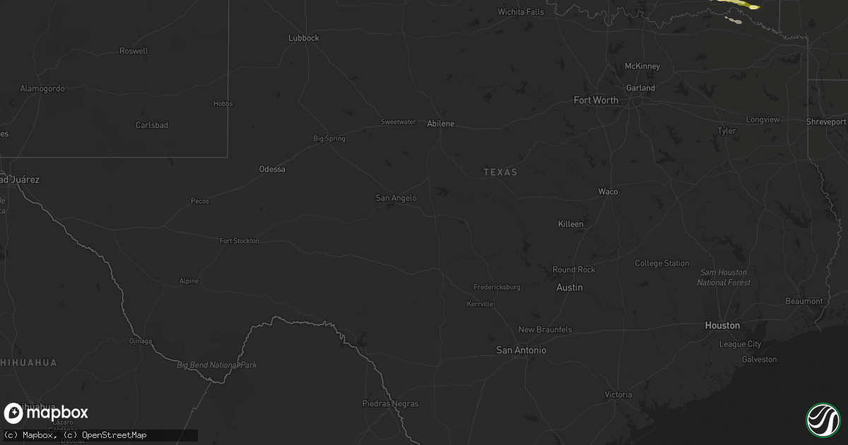 Hail map in Texas on February 7, 2013