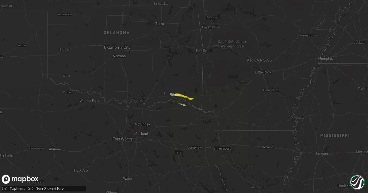 Hail map on February 7, 2013