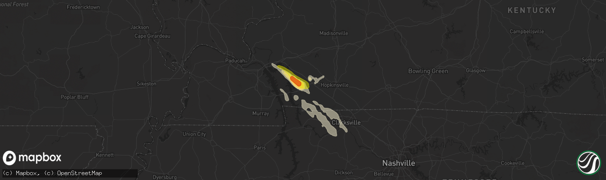 Hail map in Cadiz, KY on February 7, 2017