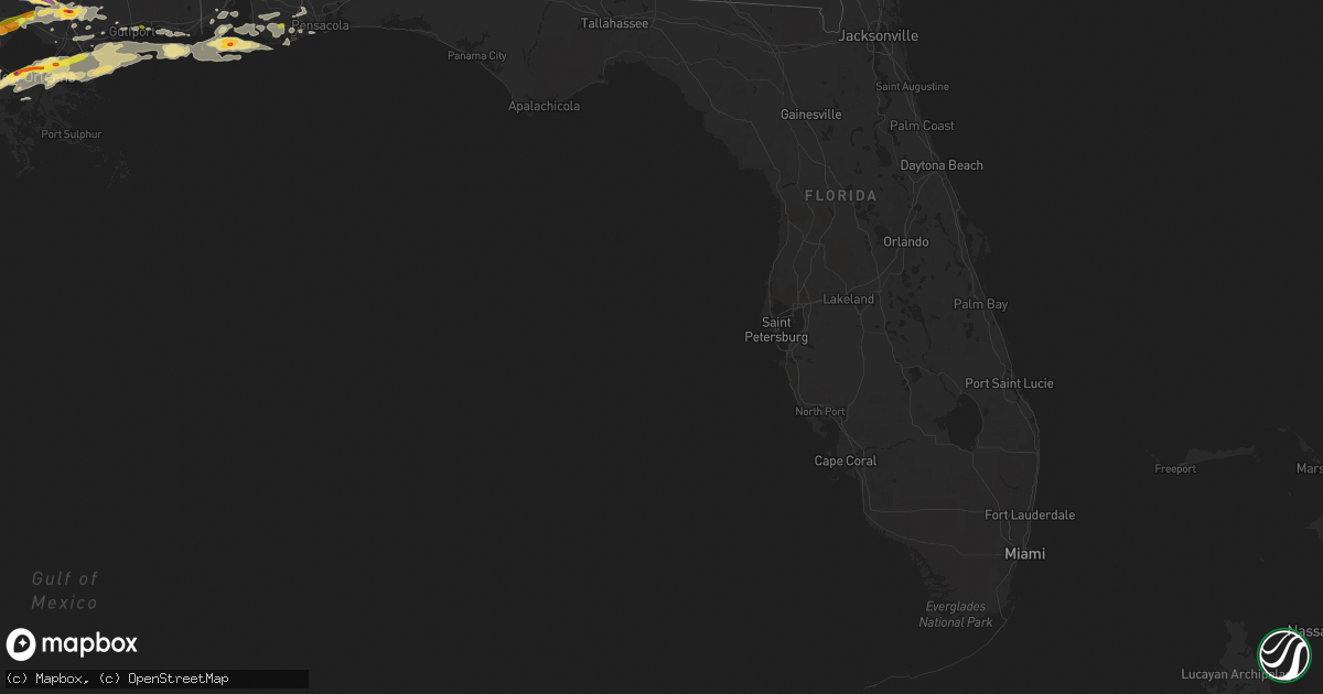 Hail map in Florida on February 7, 2017