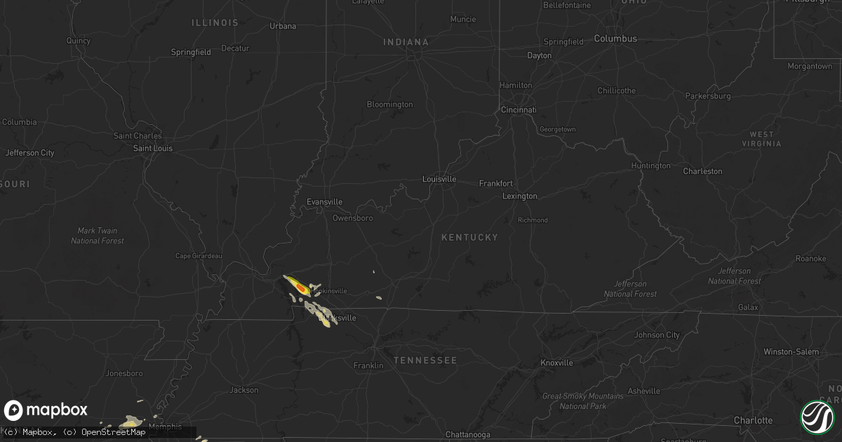 Hail map in Kentucky on February 7, 2017