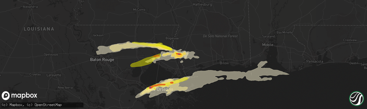 Hail map in Picayune, MS on February 7, 2017