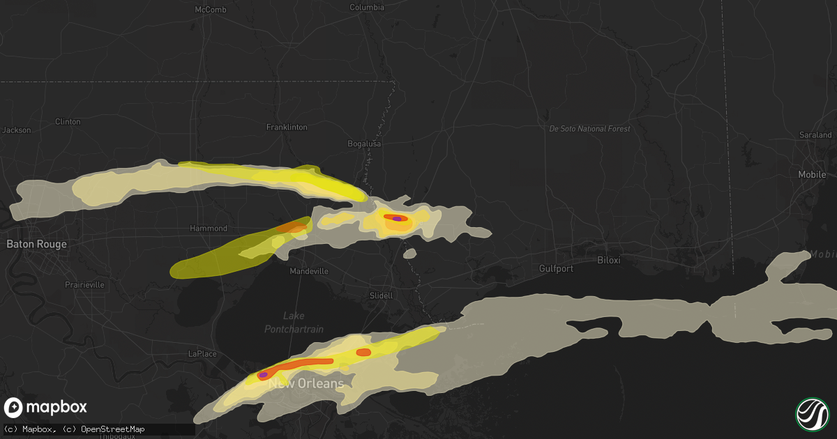 Hail map in Picayune, MS on February 7, 2017