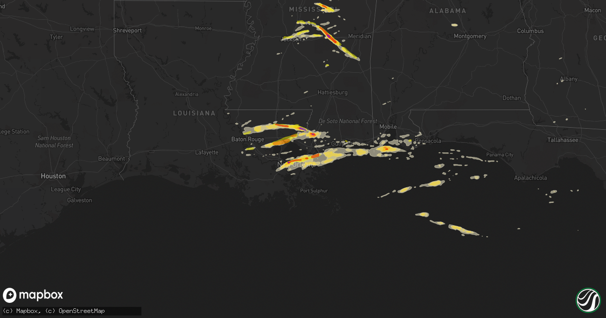 Hail map on February 7, 2017