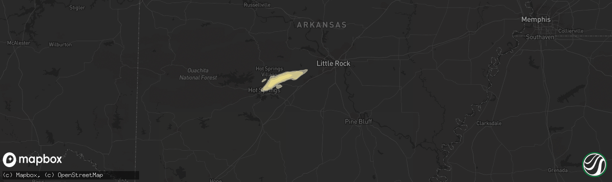 Hail map in Benton, AR on February 7, 2019