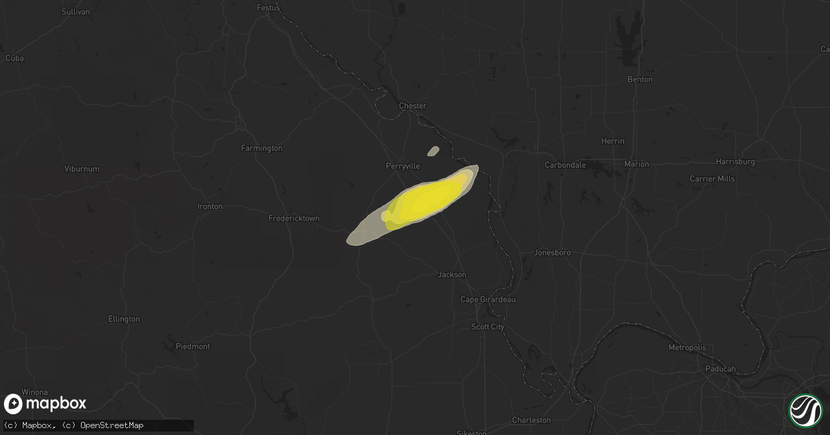 Hail map in Friedheim, MO on February 7, 2019