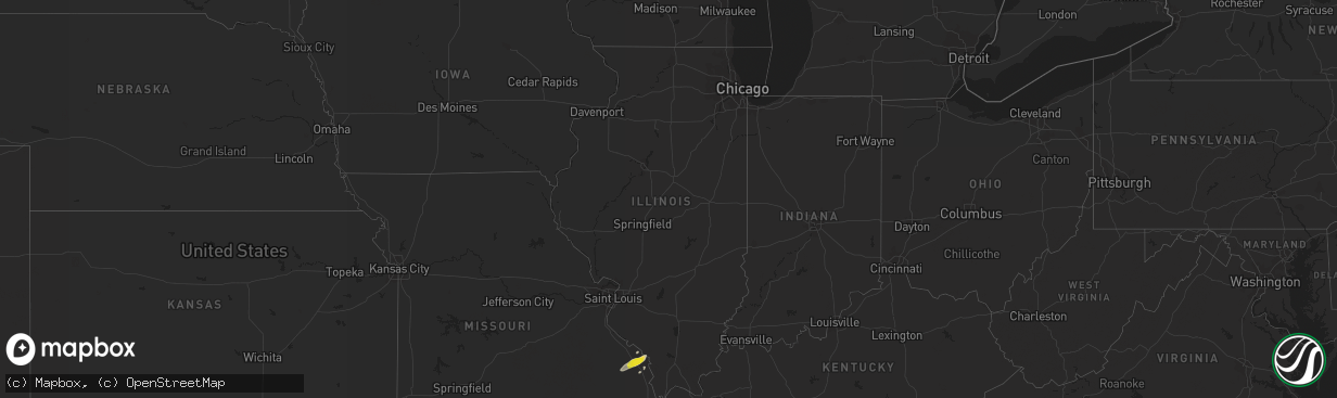 Hail map in Illinois on February 7, 2019