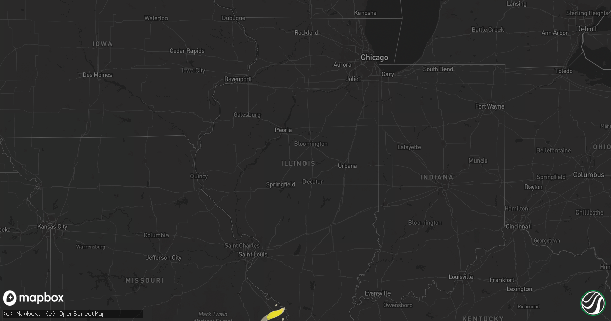 Hail map in Illinois on February 7, 2019