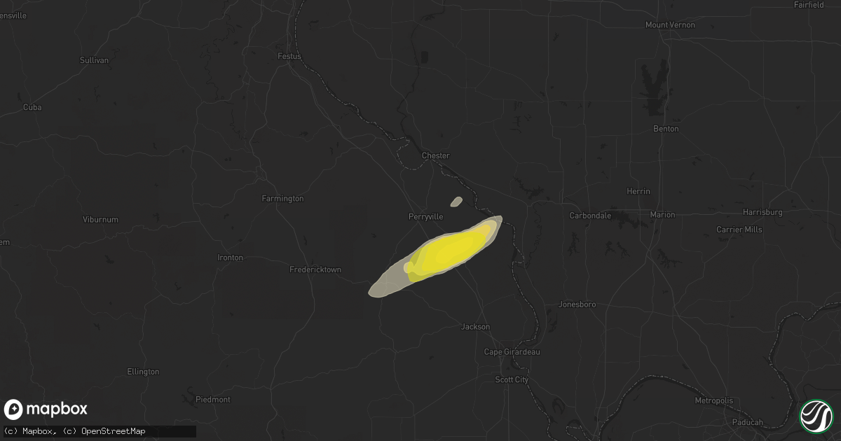 Hail map in Perryville, MO on February 7, 2019