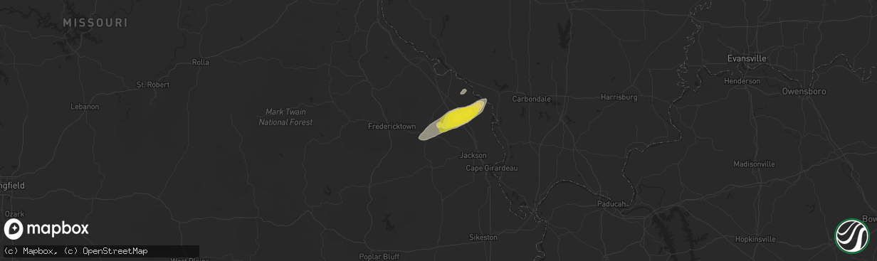 Hail map in Sedgewickville, MO on February 7, 2019