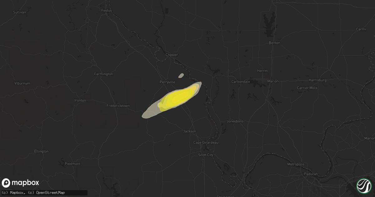 Hail map in Uniontown, MO on February 7, 2019