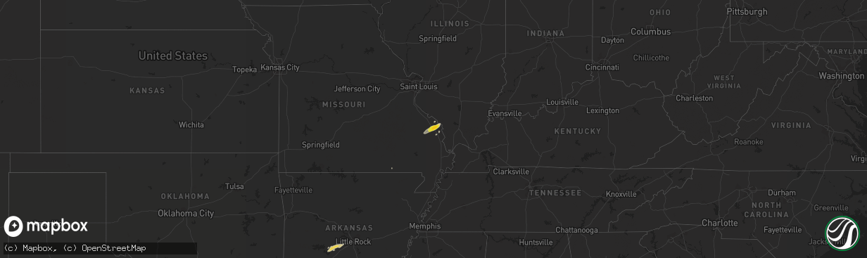 Hail map on February 7, 2019