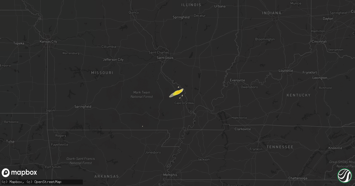 Hail map on February 7, 2019