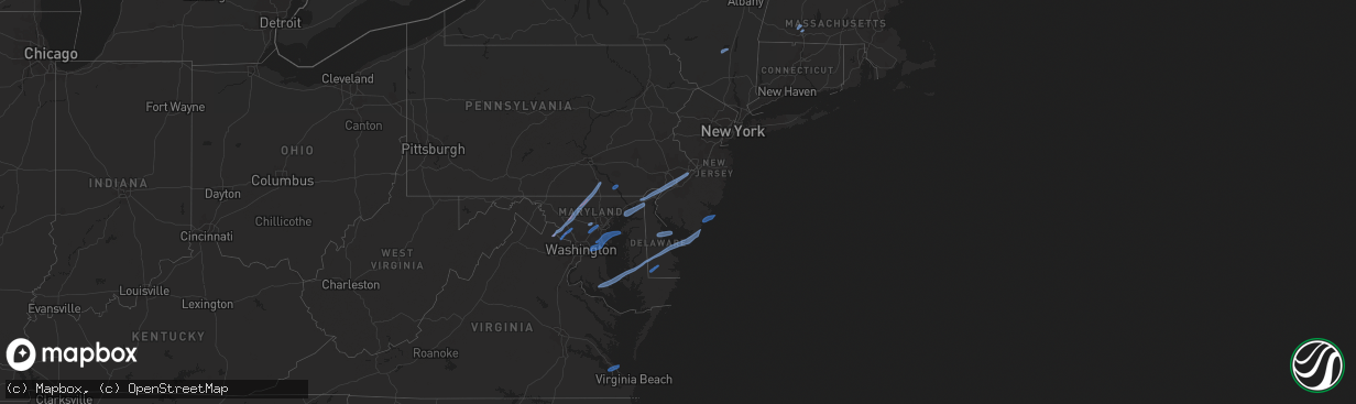 Hail map in New York on February 7, 2020