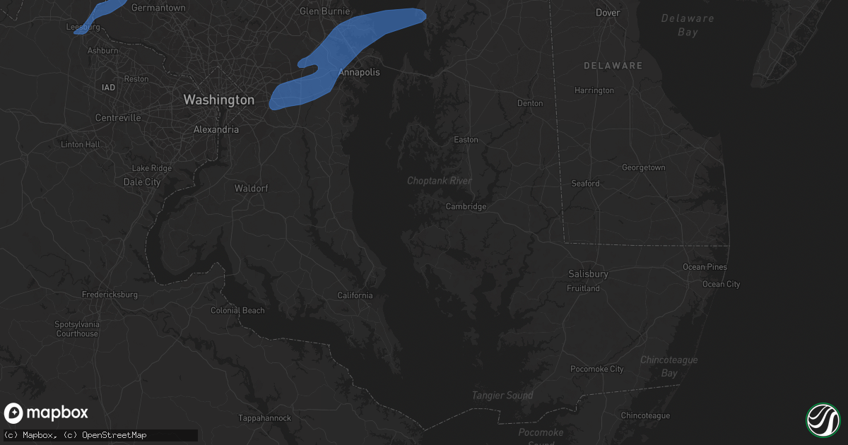 Hail map in Newark, DE on February 7, 2020