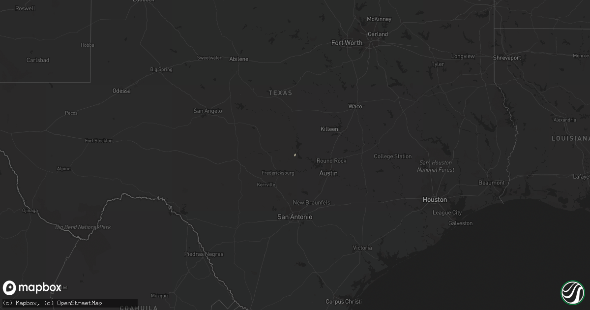 Hail map in Texas on February 7, 2023