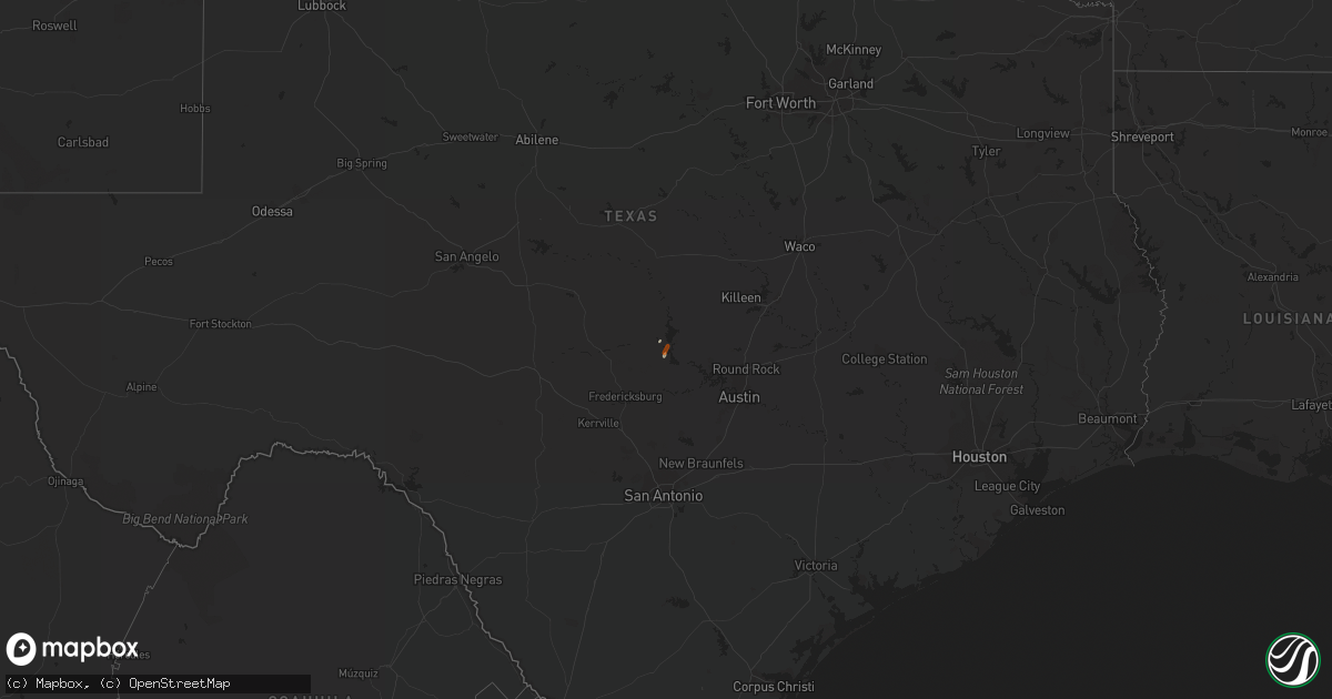 Hail map on February 7, 2023