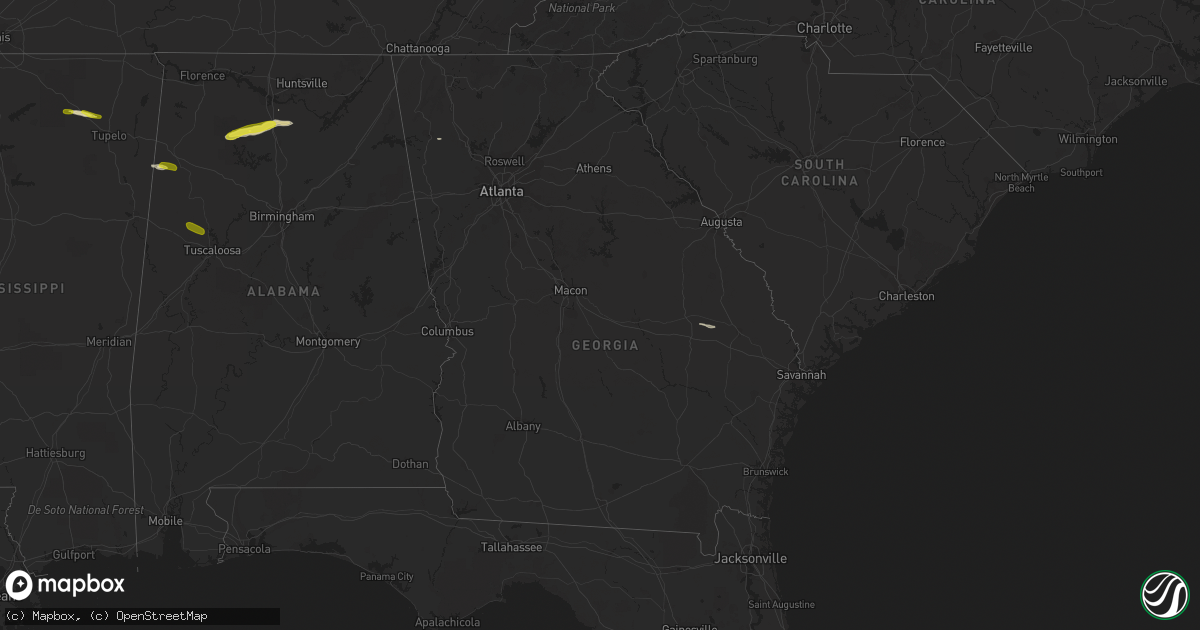 Hail map in Georgia on February 8, 2017