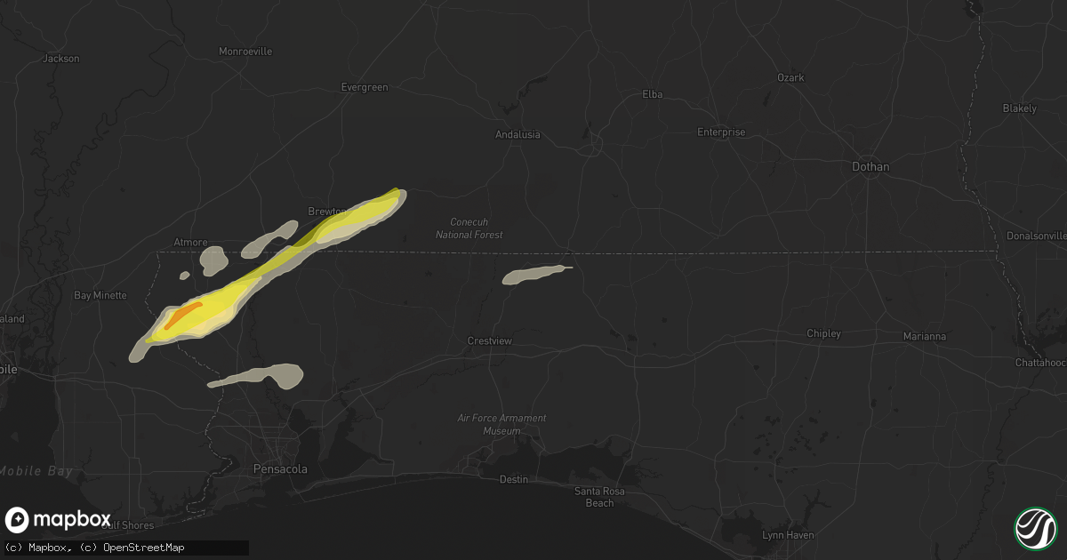 Hail map in Laurel Hill, FL on February 8, 2021