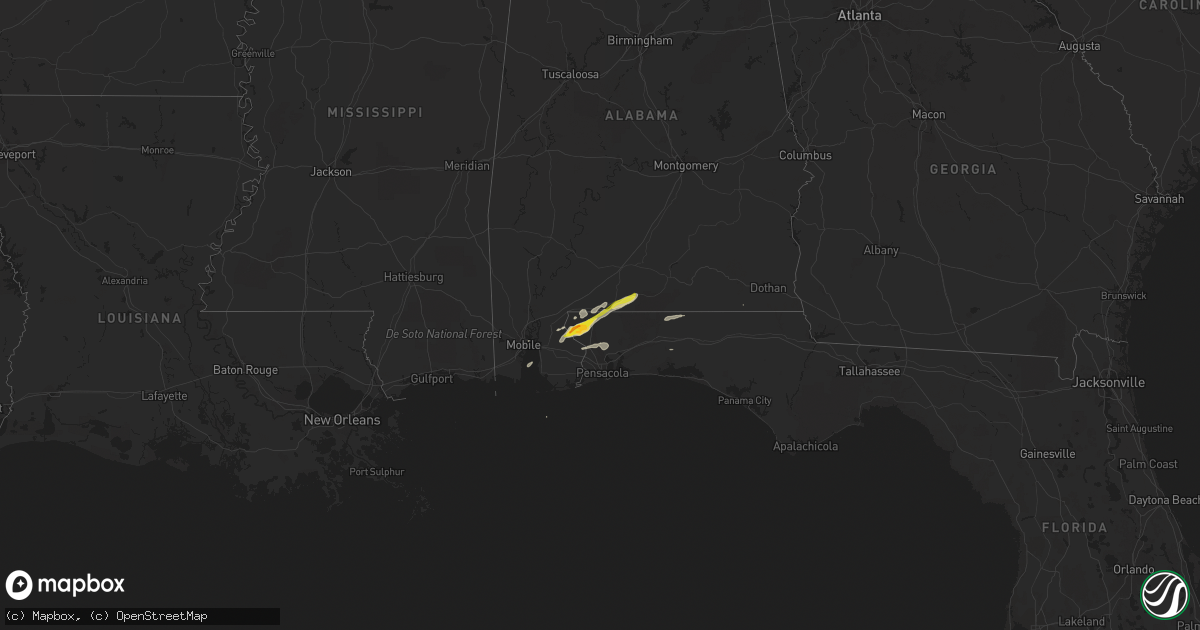 Hail map on February 8, 2021