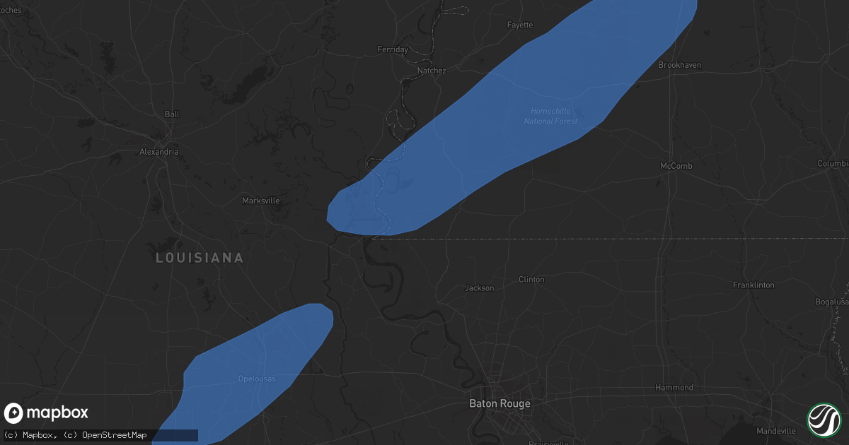 Hail map in Brookhaven, MS on February 8, 2023