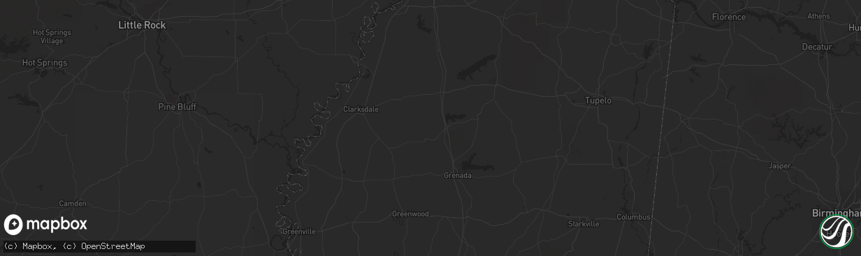 Hail map in Harrisburg, IL on February 8, 2023