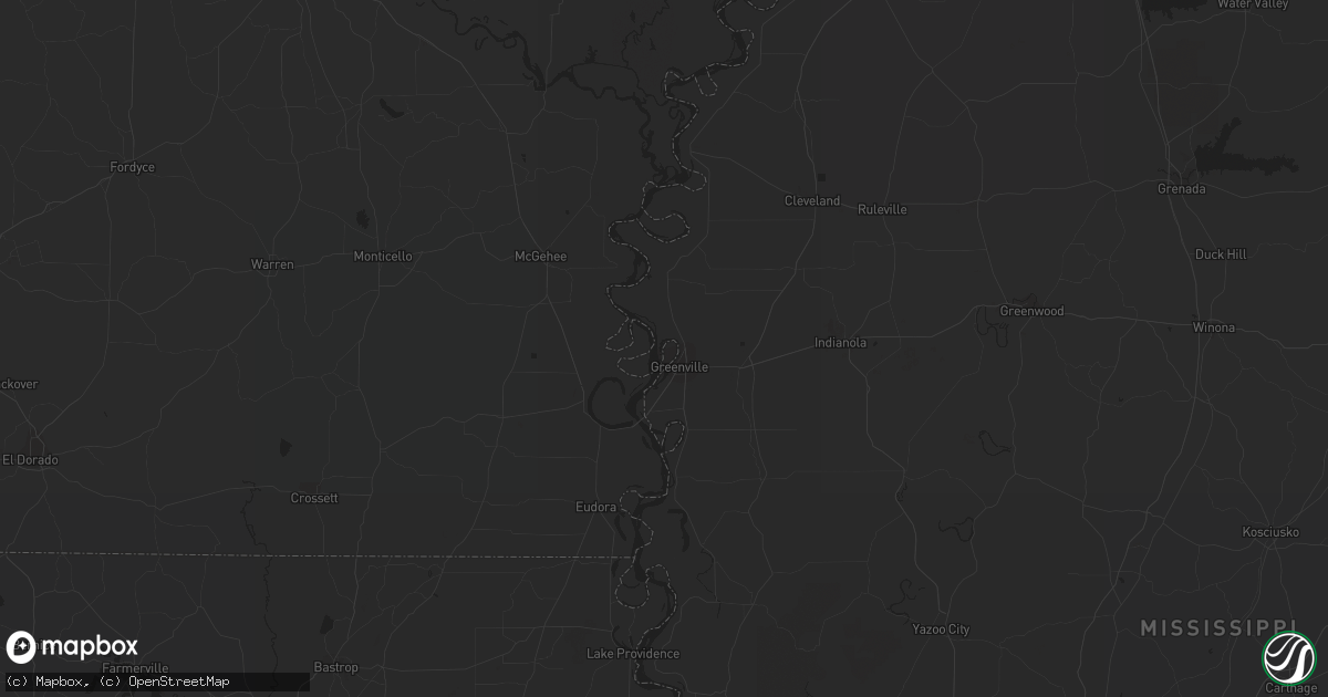Hail map in Washington, LA on February 8, 2023