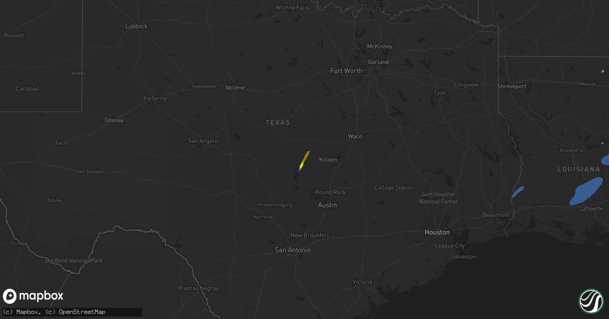 Hail map on February 8, 2023
