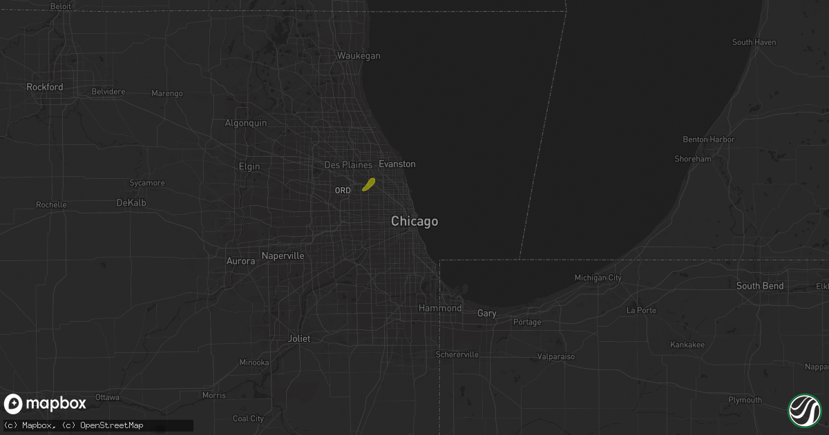 Hail map in Chicago, IL on February 8, 2024