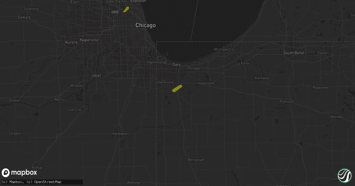 Hail map in Crown Point, IN on February 8, 2024